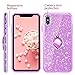 VEGO Case for Apple iPhone XS Max 6.5 inch,Glitter Case Bling Diamond Rhinestone with Kickstand Ring Grip for Girls Women Case for iPhone XS Max (Purple 6.5 in)