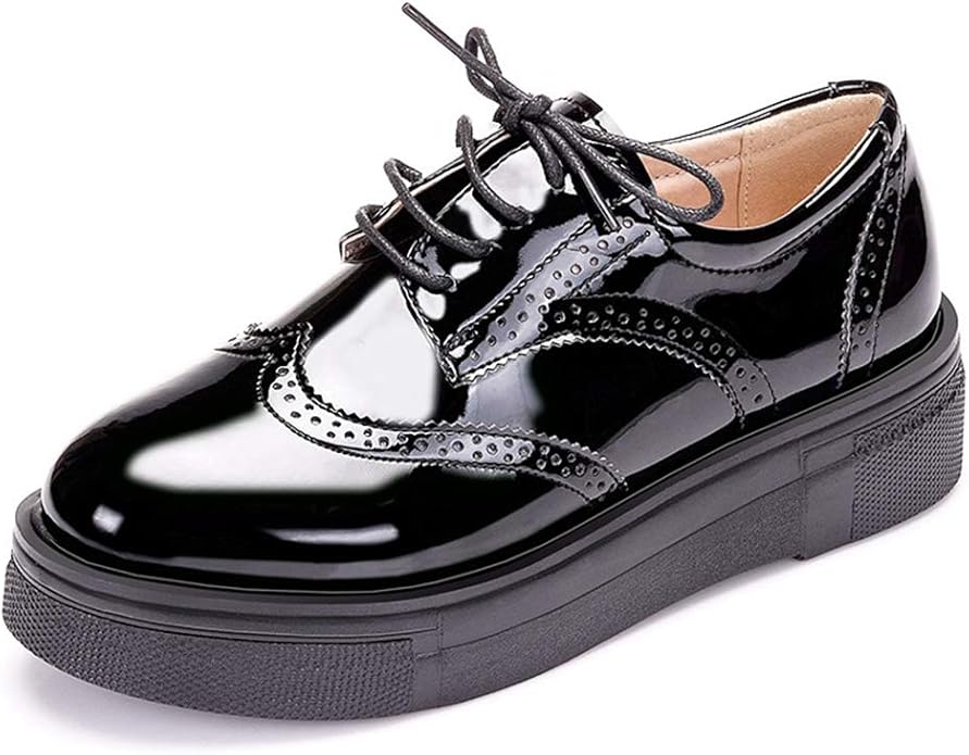 Patent Leather Penny Loafers Lace Up 