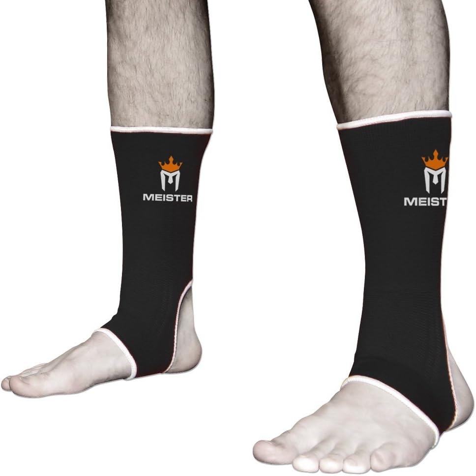 Meister Muay Thai MMA Ankle Support Wraps (Pair) Black, Foot Gear