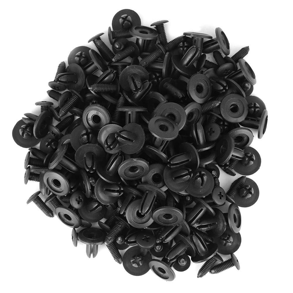 100Pcs Fastener Rivet, Car Plastic Rivets, 6mm Hole Dia Fastener Bumper Push Pin Clip