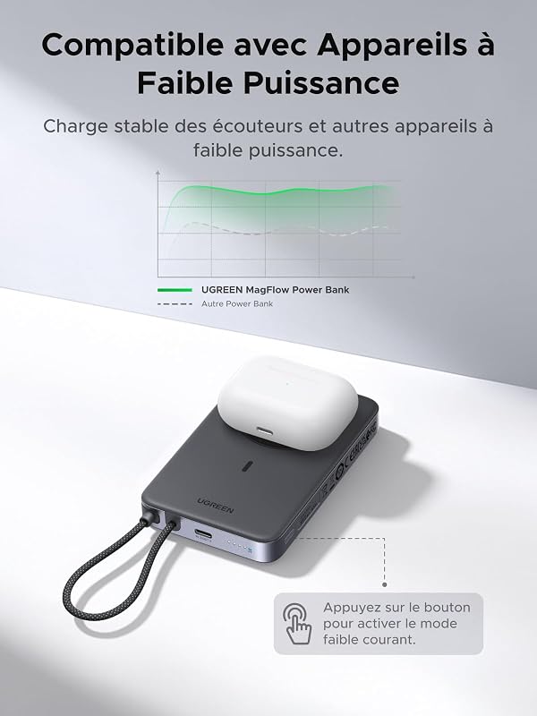 MagFlow Air Qi2 25W Batterie Externe MagSafe 10000mAh (Gris)