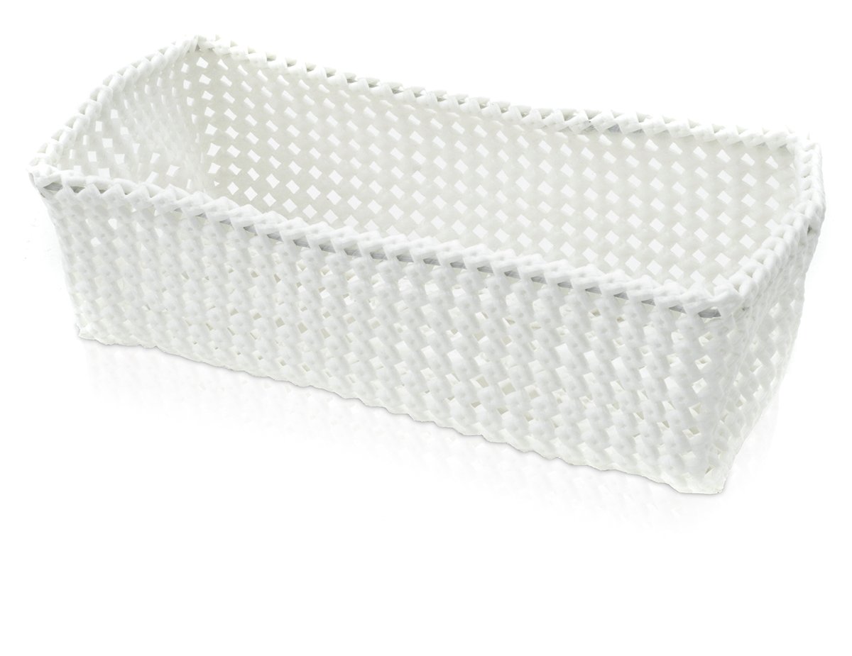 move Tube Rectangular Basket 30 x 15 x 9 cm Made From Flexible Mesh, Off White