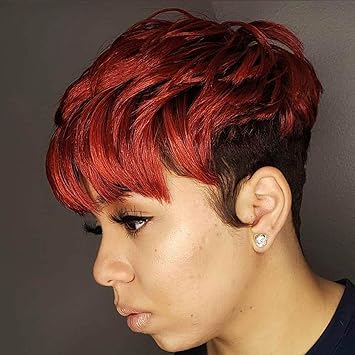Amazon Com Naseily Short Pixie Cuts Wigs With Bangs Short Red