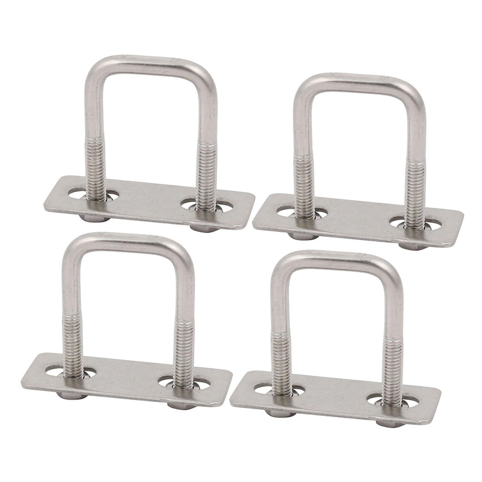 TA-VIGOR 4 sets M6 Square U-Bolts, 25mm Inner Width 50mm Length 304 Stainless Steel U-Bolts with Nut, Plate, Washer for Attaching Piping Conduit Cable Tube Brackets Boat Trailer