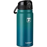 Fanhaw 20 Oz Insulated Stainless Steel Water Bottle with Chug Lid – Wide Mouth, Leak-Proof, BPA-Free – Ideal for Kids, Adults, Sports, Gym, and Outdoor Use (Green Blue)
