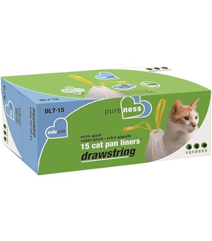 Van Ness DL715 PureNess Extra Giant Drawstring Cat Pan Liner, 15