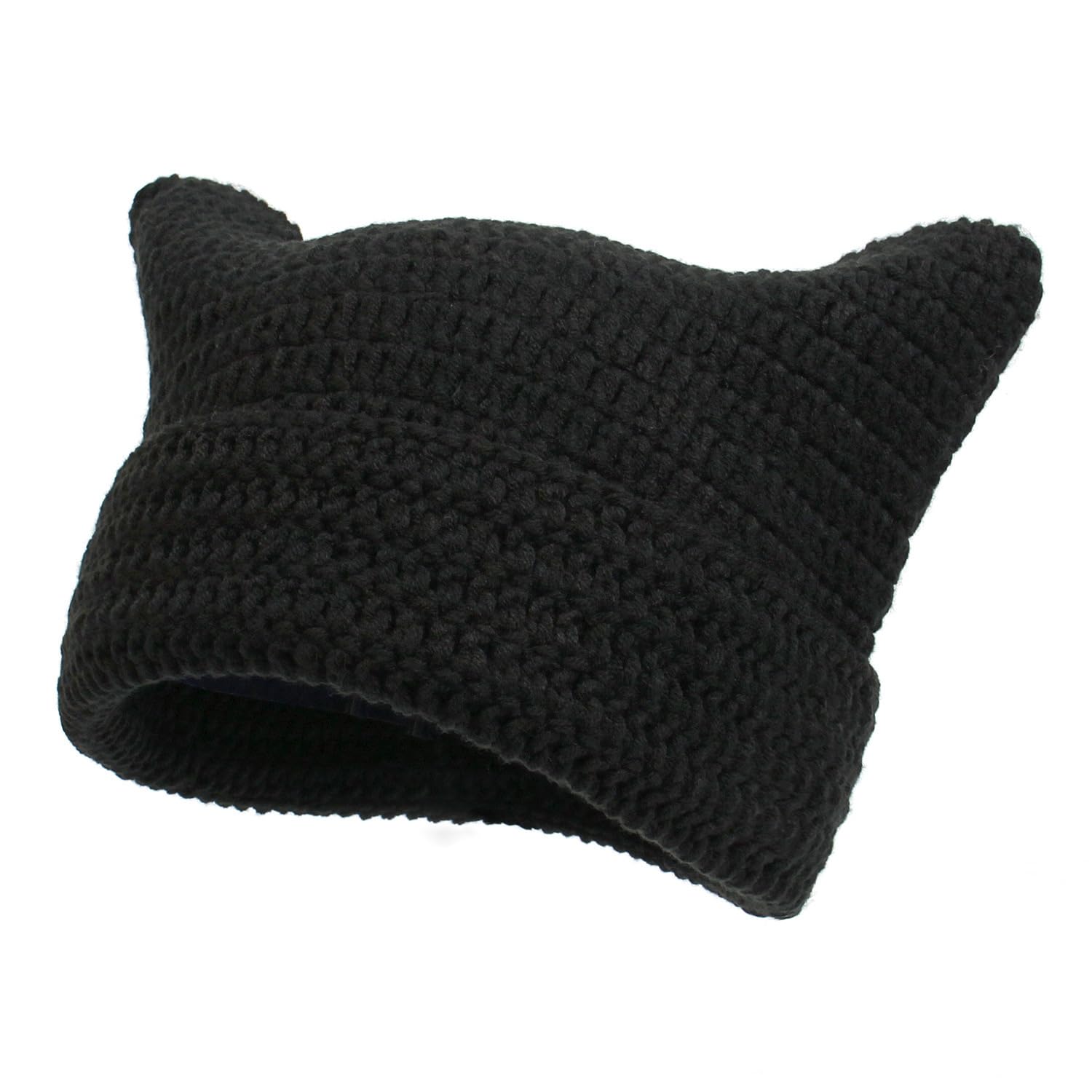 Photo 1 of Vintage Beanies Women Fox Hat Grunge Accessories Slouchy Beanies for Women Crochet Hats for Women (Black)