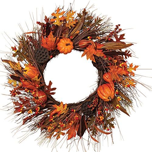 Autumn Fields Harvest Decorative Fall Wreath