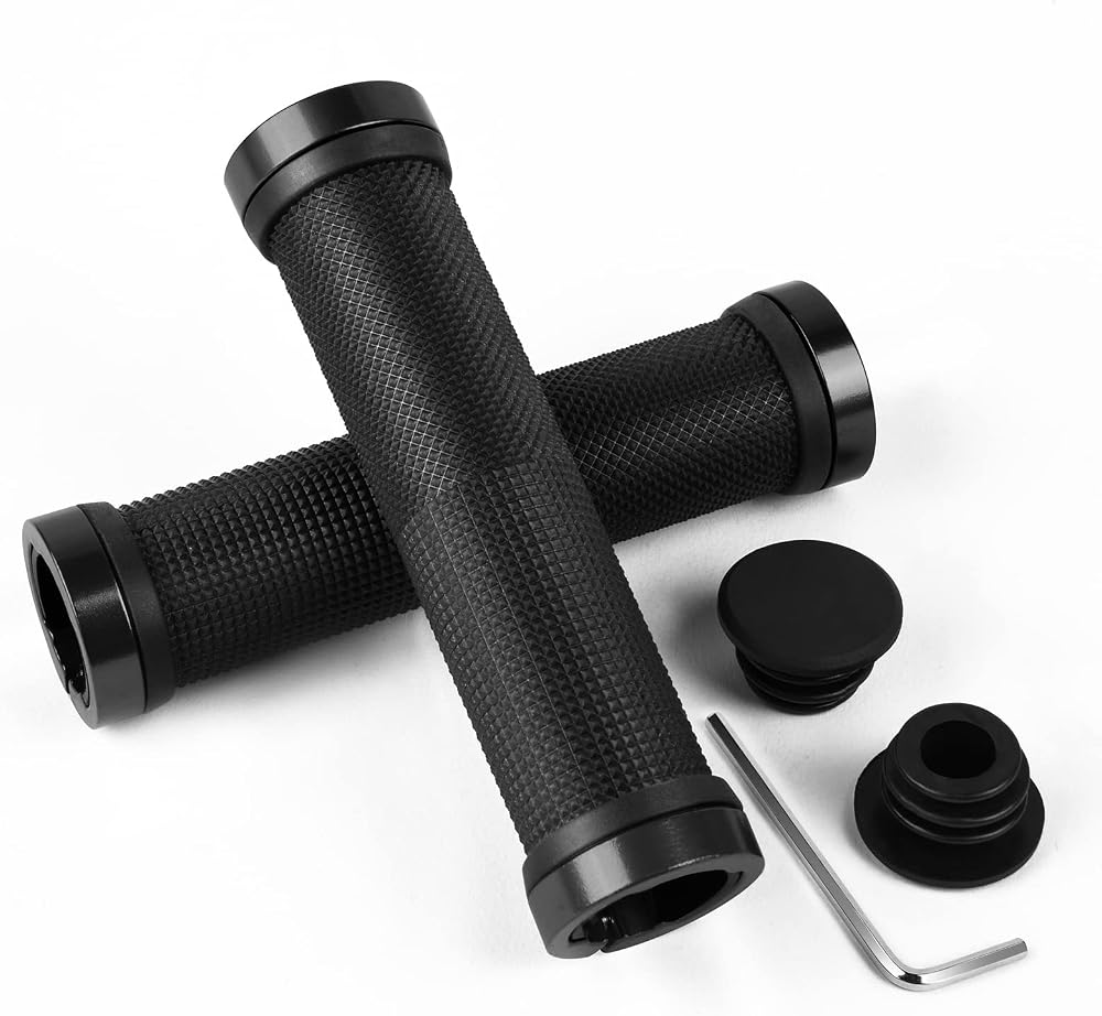 URAQT Bicycle Handlebar Grips Non-slip Rubber with 2 Aluminum Locks Extendable