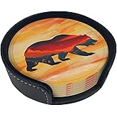 Bear Mountain Coasters Set 6 for Drinks Coffee Table Gifts Home Decor 3.9 Inches