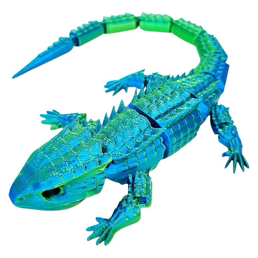 YRPACFB Large Reptile Colour Changing Fidget Toys, Colour-Changing Fidget Toy Set Stress Relief Lizard – Calming Gift Idea for Imagination, Play & Entertainment, Home Decor - 30cm, Blue