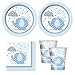 Blue Umbrellaphants boy Baby Shower babyshower Party Supplies - Plates, Napkins, Cups primary