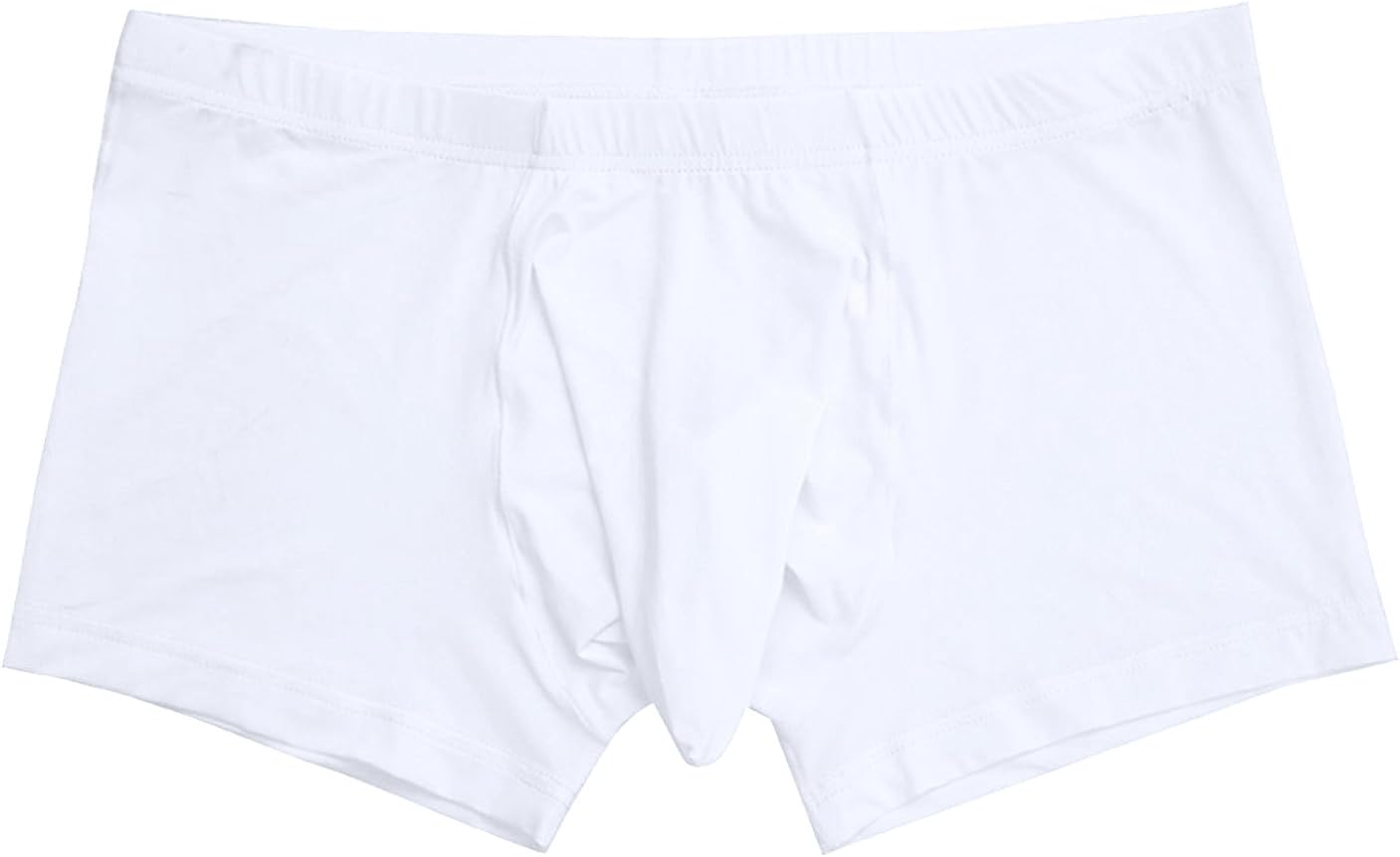 Huiqxiy Men 's Underwear Sexy Temptation Separation Ice Silk Short Boxer Brief Translucent JJ Sets (2 Colors) (White, X-L)
