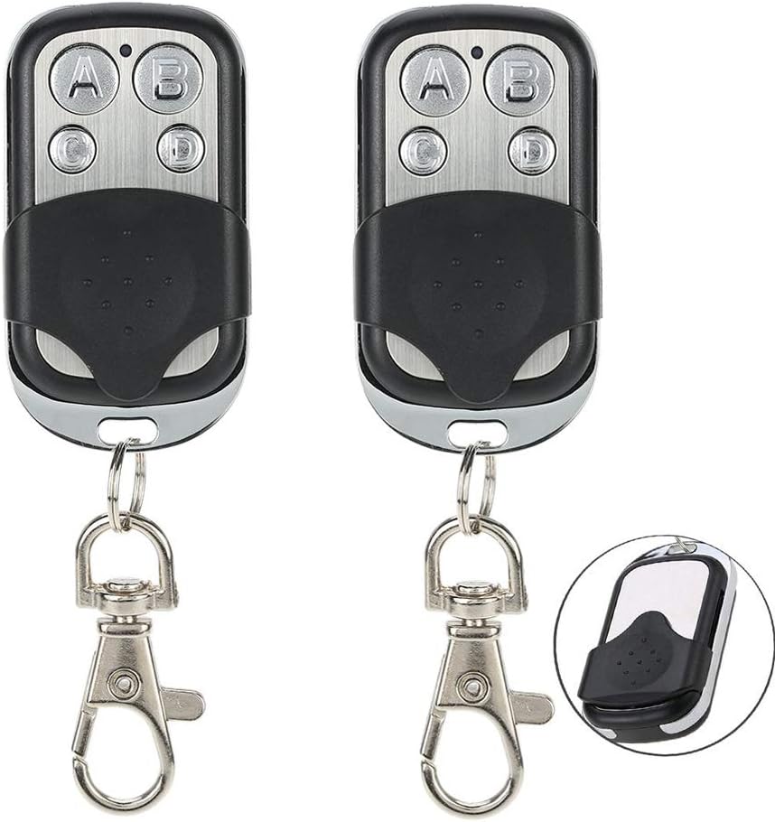 E-life Universal Remote Control Cloning, 2PCS Universal Gate Garage Door Opener Remote Control Fob 433mhz Replacement Key Fob