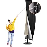 Patio Umbrella Cover fits 11FT to 13FT Outdoor Umbrellas, DOCEPERT 420D Outdoor Cantilevered Offset Umbrella Cover with Sturdy Waterproof Zipper and Top Vent