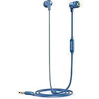 Infinity (JBL) Zip 100 in-Ear Immersive Bass Tangle Free Flat Cable Headphones with Mic (Mystic Blue)
