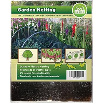 Bird Netting [Heavy Duty] Protect Plants and Fruit Trees - Extra Strong Garden Net Is Easy to Use, Doesn't Tangle and Reusable - Lasting Protection Against Birds, Deer and Other Pests (7.5ft x 65ft)