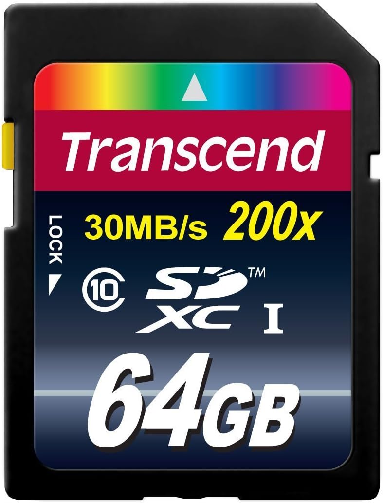 Transcend 64GB SDXC SDHC Class 10 UHS-I Memory Card for Full HD Video