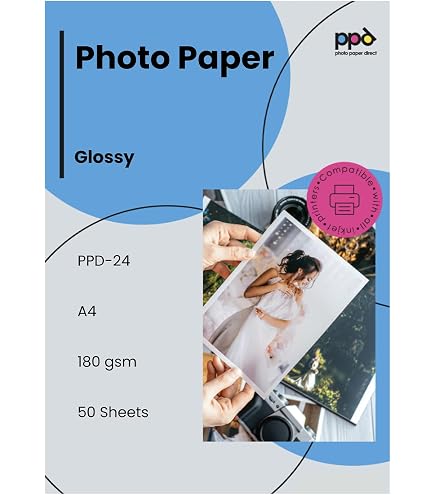 High Glossy Photo Paper 200gsm - 90 Sheets In 4 Sizes For Inkjet Printers (Includes A4)