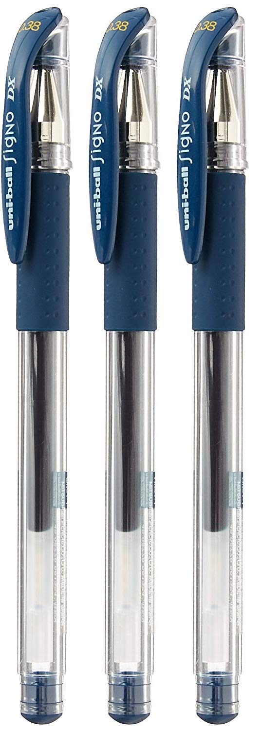 Set of 3 - Signo - uni Gel Ink Ballpoint Pen - UM-151-0.38 mm Blue-Black