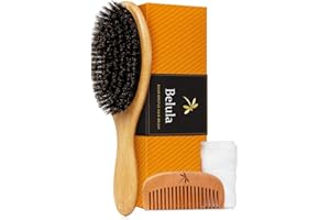 Belula 100% Boar Bristle Hair Brush Set (Medium). Soft Natural Bristles for Thin and Fine Hair. Restore Shine And Texture. Wo