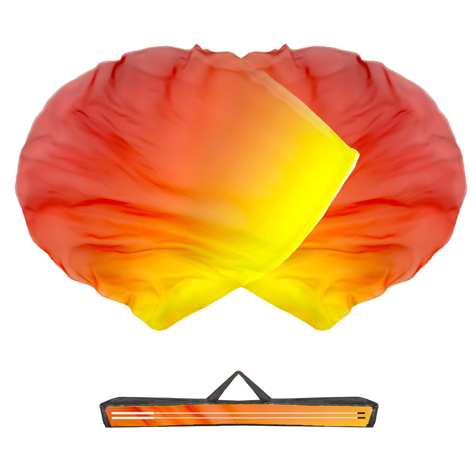 Baisdan 55" * 55" Worship Flags for Dance Church, Praise Dance Flags, Consuming Fire Flag with Flexible Rods & Carrying Bag Yellow Orange Red Flag