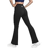 Fihapyli ICTIVE Women's V Crossover Flare Leggings with Tummy Control Casual High Waisted Wide Leg Workout Running