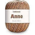 CIRCULO Anne Yarn for Crocheting & Knitting, 100% Mercerized Brazilian Virgin Cotton, Soft Fingering Weight, 547 Yds, 5.19 Oz - Color 7148 Craft