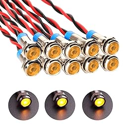 Gebildet 10pcs 6mm Waterproof Wired LED Indicator