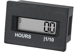 Runleader Digital Hour Meter,AC/DC 4.5V to 60V, Data Storage, Waterproof Design for Golf Cart Lawn Mower Forklift Go-Kart Lea