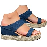Wedge Sandals for Women 2026 Dressy Platform Sandals Women Casual Comfortable Fashion Mid Heels Open Toe Espadrilles Wedges Slip on Shoes Dressy Summer Flat Heels