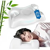 Flawless Face Beauty Pillow - Anti-Aging & Anti Wrinkle Memory Foam Neck Pillow - Cervical Pillow for Neck and Shoulder Pain Relief with 100% Bamboo Pillowcase - Perfect for Back and Side Sleepers