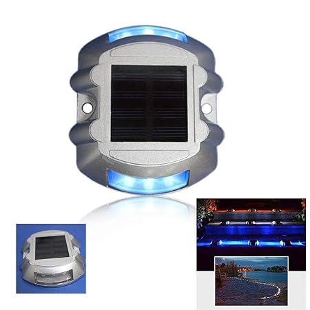 Hardoll Solar LED Road Stud Light Reflectors (Blue Flashing)
