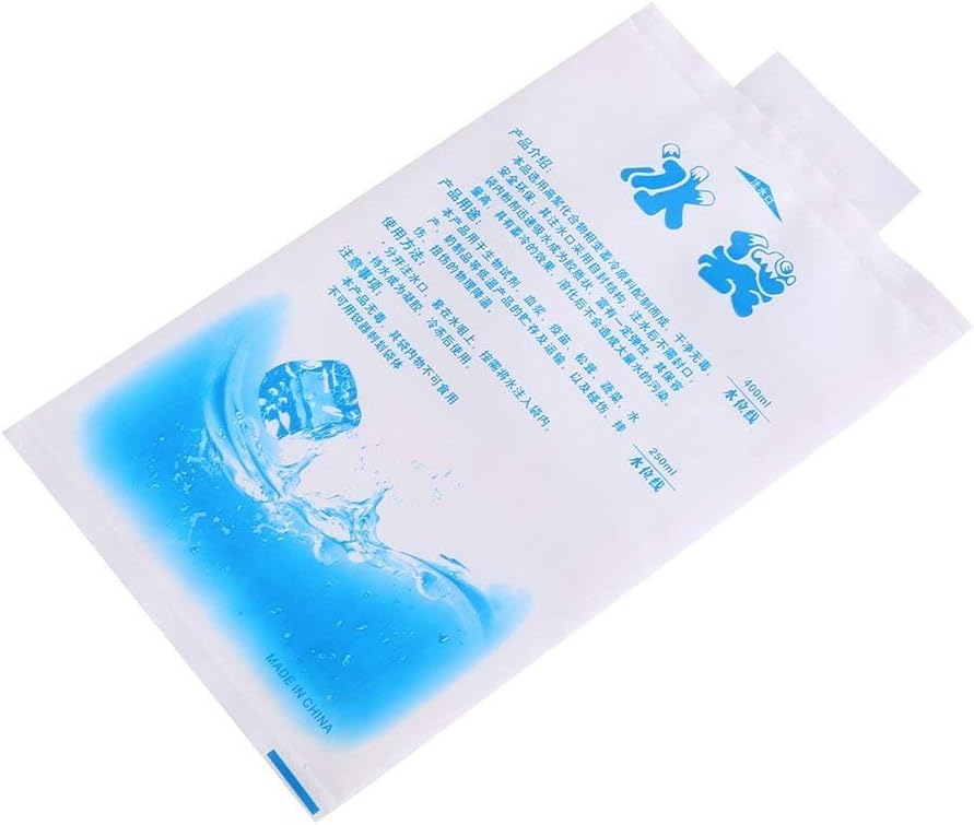 1 X10pcs Reusable Dry Ice Gel Packs PE Food-Grade Freezable Cooler Gel Bag for Injuries Treatment Food Storage Shipment Long-Lasting Cold Source After Adding Water and Refrigeration (400mL)