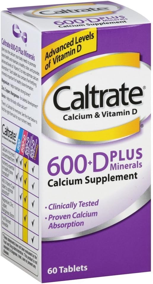 Caltrate Plus Size 60s Caltrate 600+d Plus Minerals Calcium Supplement Tablets 60 Count