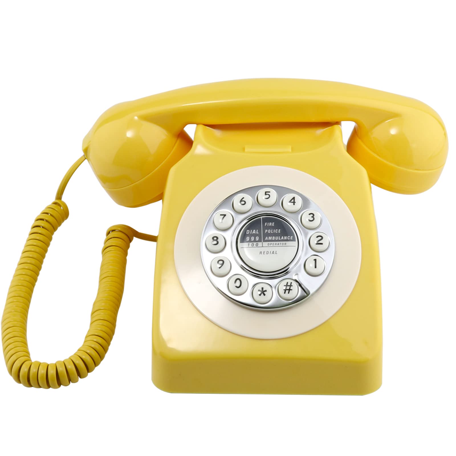 Photo 1 of Sangyn Retro Landline Telephone Classic Vintage Corded Phone Old Fashioned Dial Button Desk Phone with Redial Function for Home Office