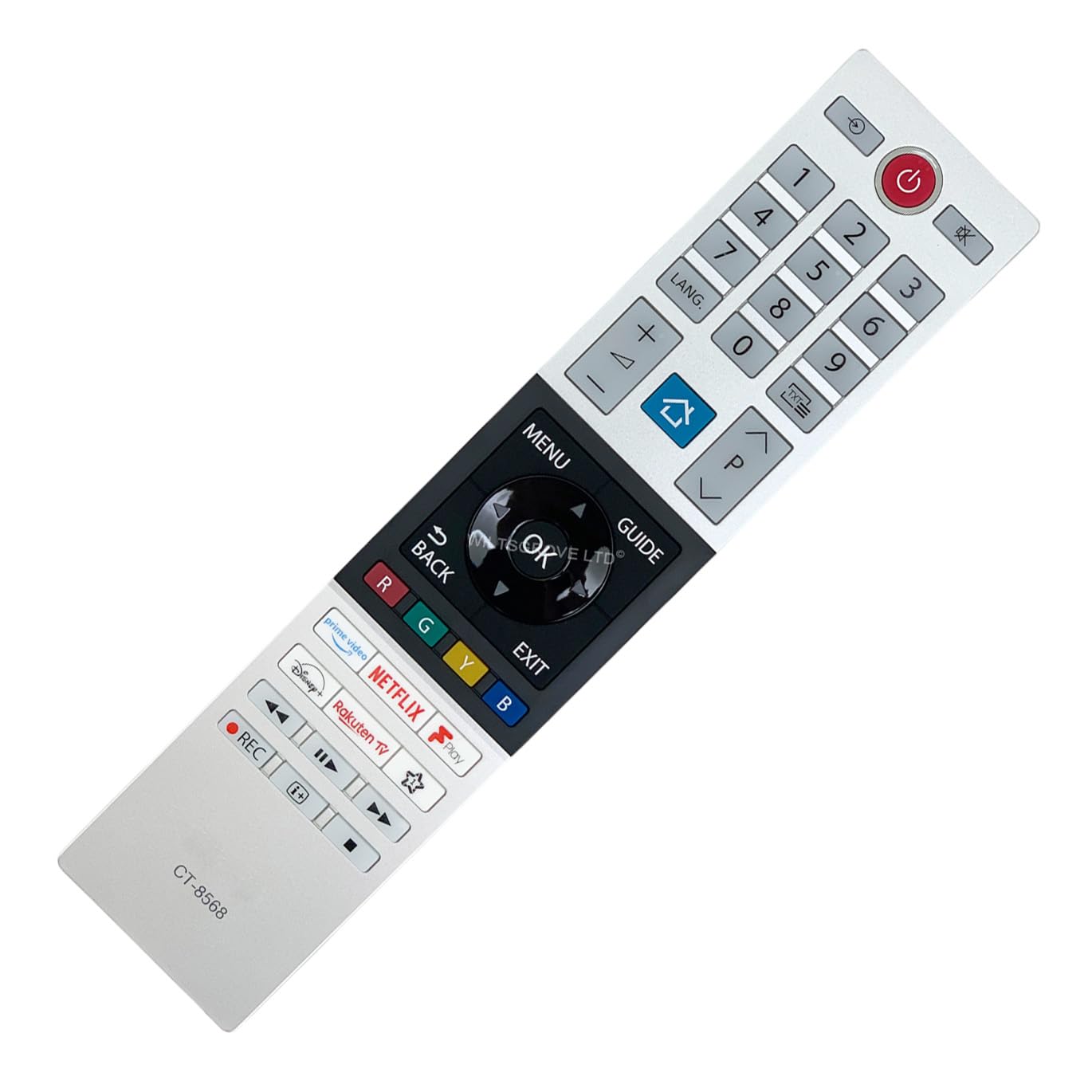 121AV Genuine CT-8568 TV Remote Control Compatible with Toshiba 50UV2363DB 435UV2363DB 55UV2363DB 65UV2363DB Smart 4K Ultra HD Vidaa Freeview LED
