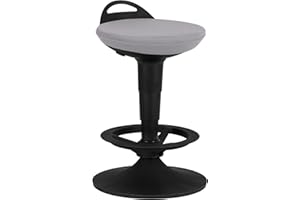 LEARNITURE Adjustable-Height Padded Lab Stool - Light Grey