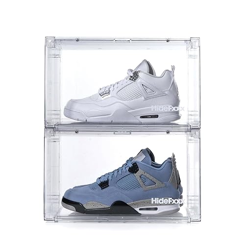 HideFxxx 2 Pack Shoe Storage Box, Sneaker Display Box, Container for Make-up, Toys, Bags 15"x11.2"x9.0
