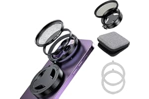 HUITENG XR Magnetic CPL Filter for iPhone, Quick Mount for iPhone Filter Lens, Professional 52mm Polarizing Filter for iPhone Compatible with iPhone 12-16, Anti-Glare, Reduces Reflections Enhances Colors (Black)