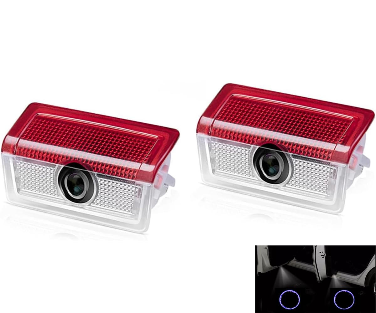 Photo 1 of LOUEI Car Door Light Logo Projector LED Welcome Shadow Lights Compatible with 14-20 W205 C300 E W212 W213 E350 W166 ML63 GLA GLC GLB GLE GLS auto (Blue Wheat Circle)