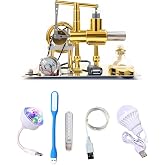 MagicTech Hot Air Stirling Engine Motor Electricity Power USB Cylinder Metal Physics Education Model JY27
