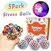 Qiwoo 5 Pack Mesh Squishy Ball LED Squeeze Grape Ball Multi-Color Glowing Flashing Anti-Stress Relief Relieve Pressure Ball Fidget Toys Non-Toxic Rubber Sensory Balls for Women Men Kids Sports Outdoor