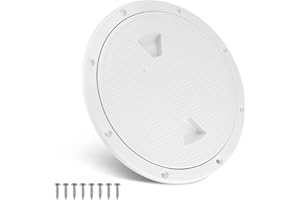YaeMarine 6" Boat Deck Cover Marine Inspection Hatch Deck Plate Access & Lid Round Non-Slip RV