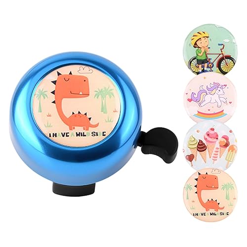 Kids Bike Bell Super Cute Cartoon Bicycle Bell Bike Horn Handlebar Accessories for Children's Bikes Scooters Balance Bikes Fits 22mm Handle (Blue)