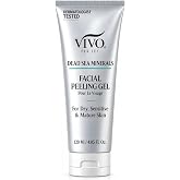Vivo Per Lei Facial Peeling Gel - Exfoliates Dead Skin - Gentle - 4.05 Oz | Exfoliating Gel for Rough, Dry, Sensitive or Mature Skin - Face Peel with Dead Sea Minerals - Non Abrasive