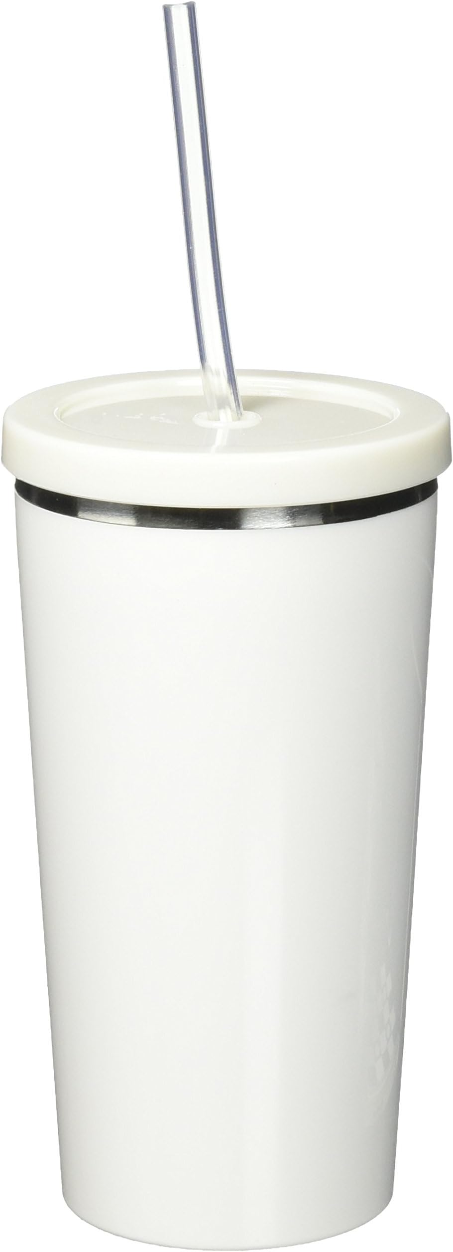 16oz Travel Coffee Mug, 2 Lids, 2 Straws and 1 Cleaning Brush - Insulated Stainless Steel for Hot and Cold Drinks, By ChillPotion (16oz, White)