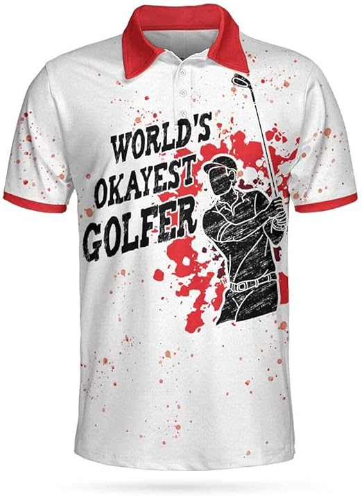 Amazon.com: HYPERFAVOR Cool Golf Polo Shirts for Men & Women - World's Okayest Golfer V2 - Golf 