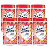 Lysol Disinfecting Wipes, Mango & Hibiscus, Pack of 6, 80ct