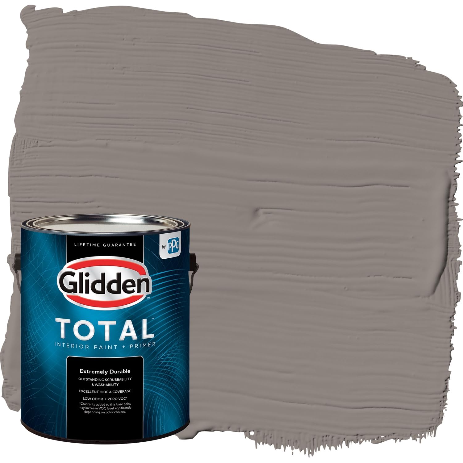 Glidden Total Interior Wall Paint & Primer All-in-One, Elephant Gray/Gray, Flat, 1 Gallon